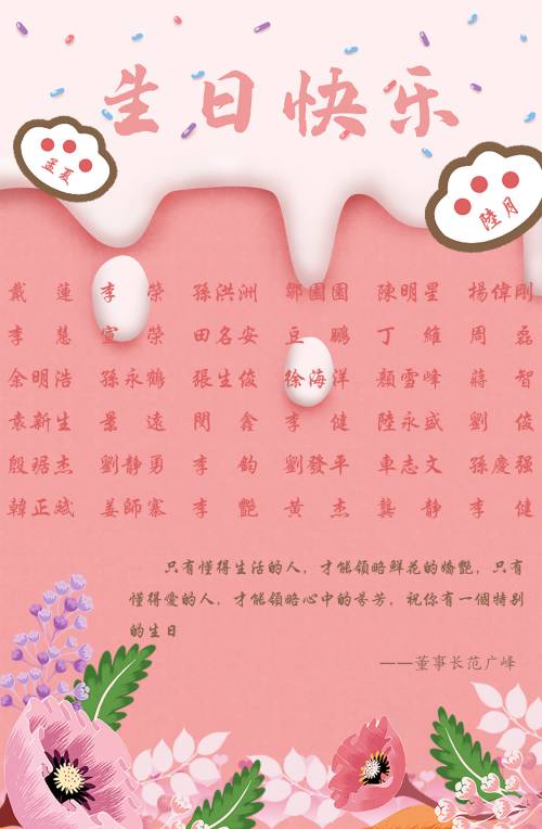 【生日祝?！抗ё?月生日的員工生日快樂(lè)！