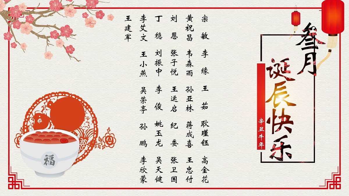 【生日祝?！抗ё?3月生日的員工生日快樂！